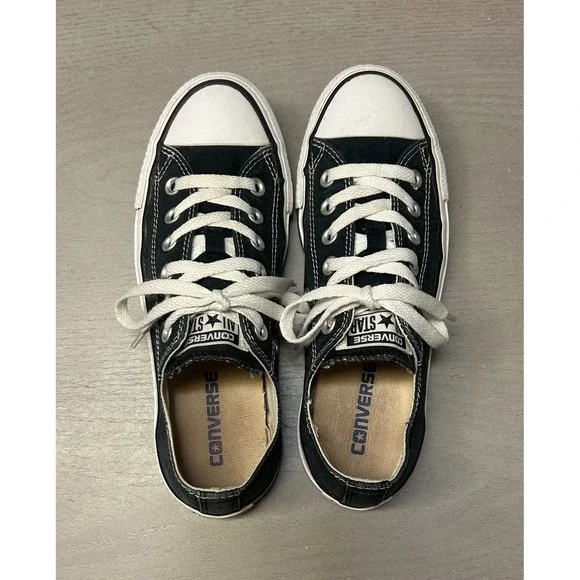Converse All Star Low Top Sneakers Black Canvas‎ Women's Size 7 Casual Shoes - Picture 5 of 14